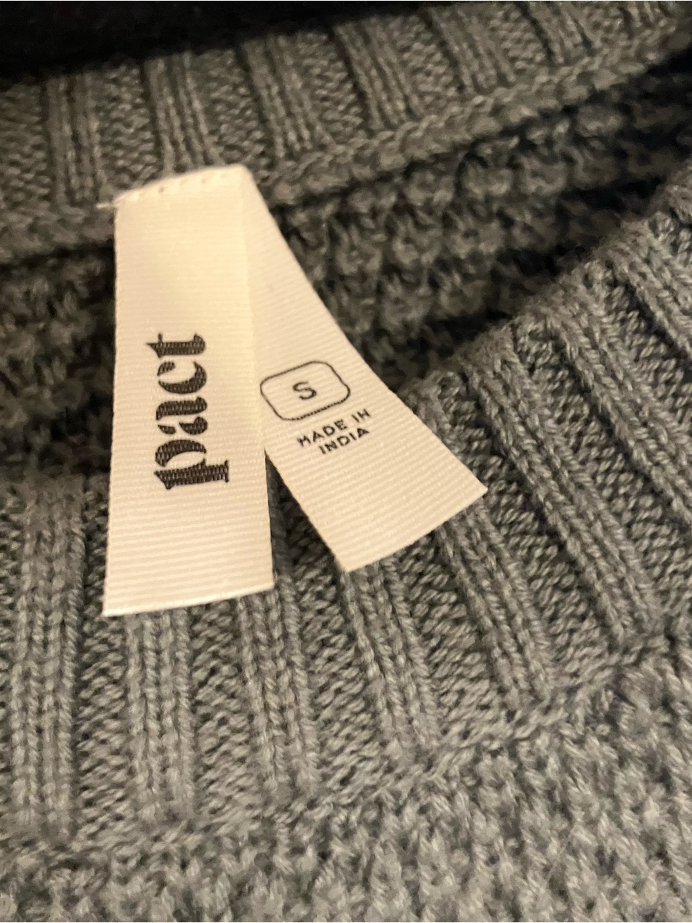 Pact organic cotton sweater in castor green - Picture 3 of 3